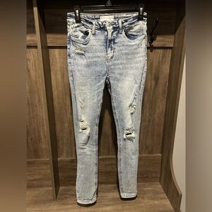 Blue Ripped Skinny Jeans